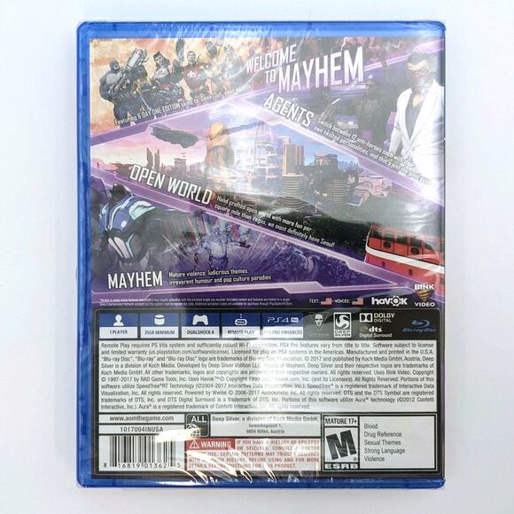 Agents of Mayhem (PS4) Brand New Sealed (Deep Silver, 2017) Sony Playstation 4 - Picture 2 of 2